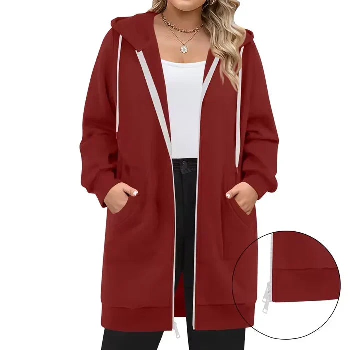 SoftHood™ - Long manteau à capuche pour femme, chaud et confortable