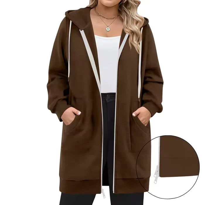 SoftHood™ - Long manteau à capuche pour femme, chaud et confortable