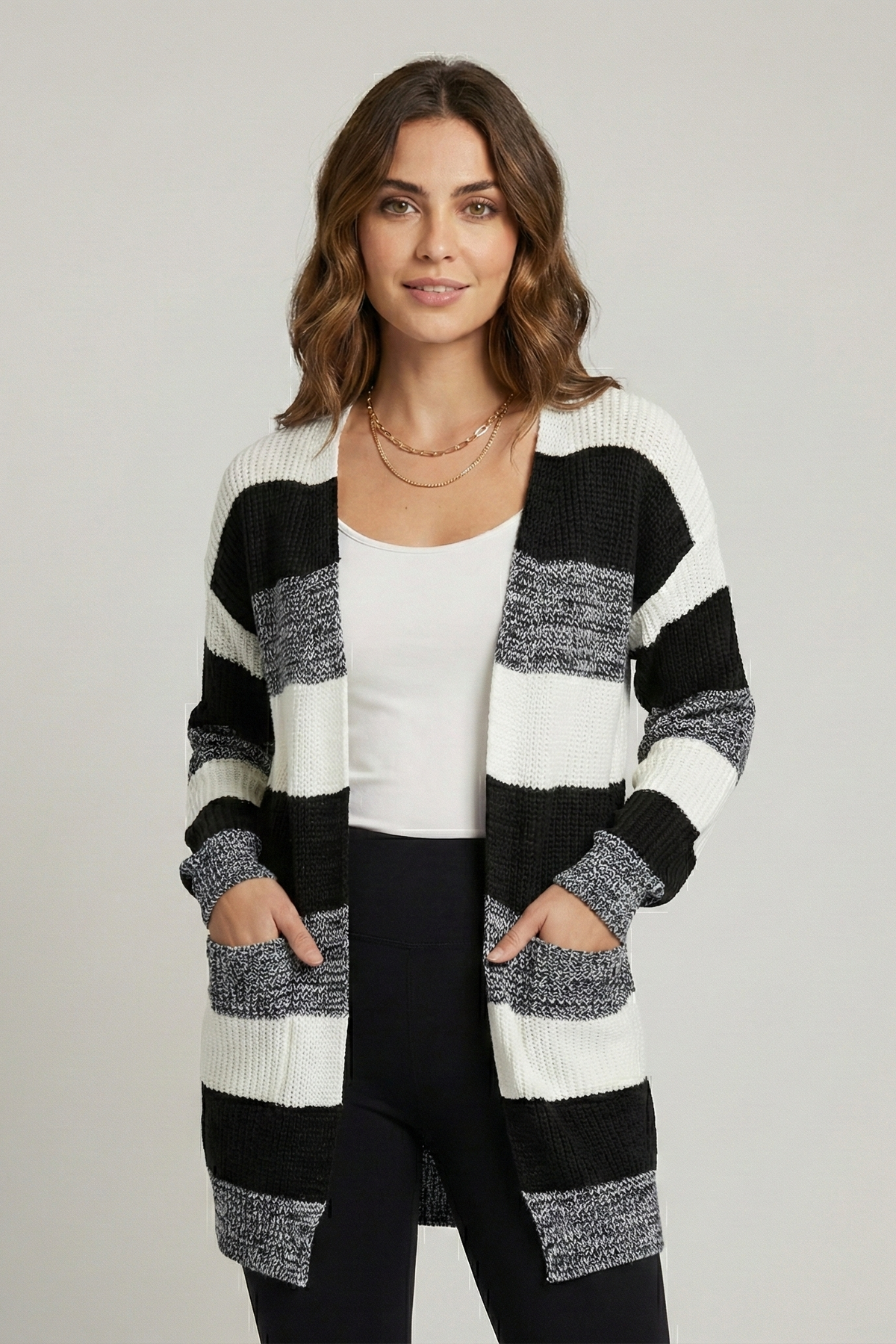Pull long tricoté patchwork | Zavon