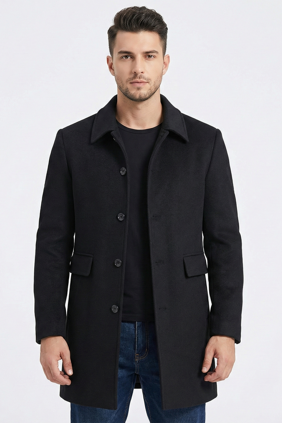 Veste longue en laine Premium pour hommes | Zavon