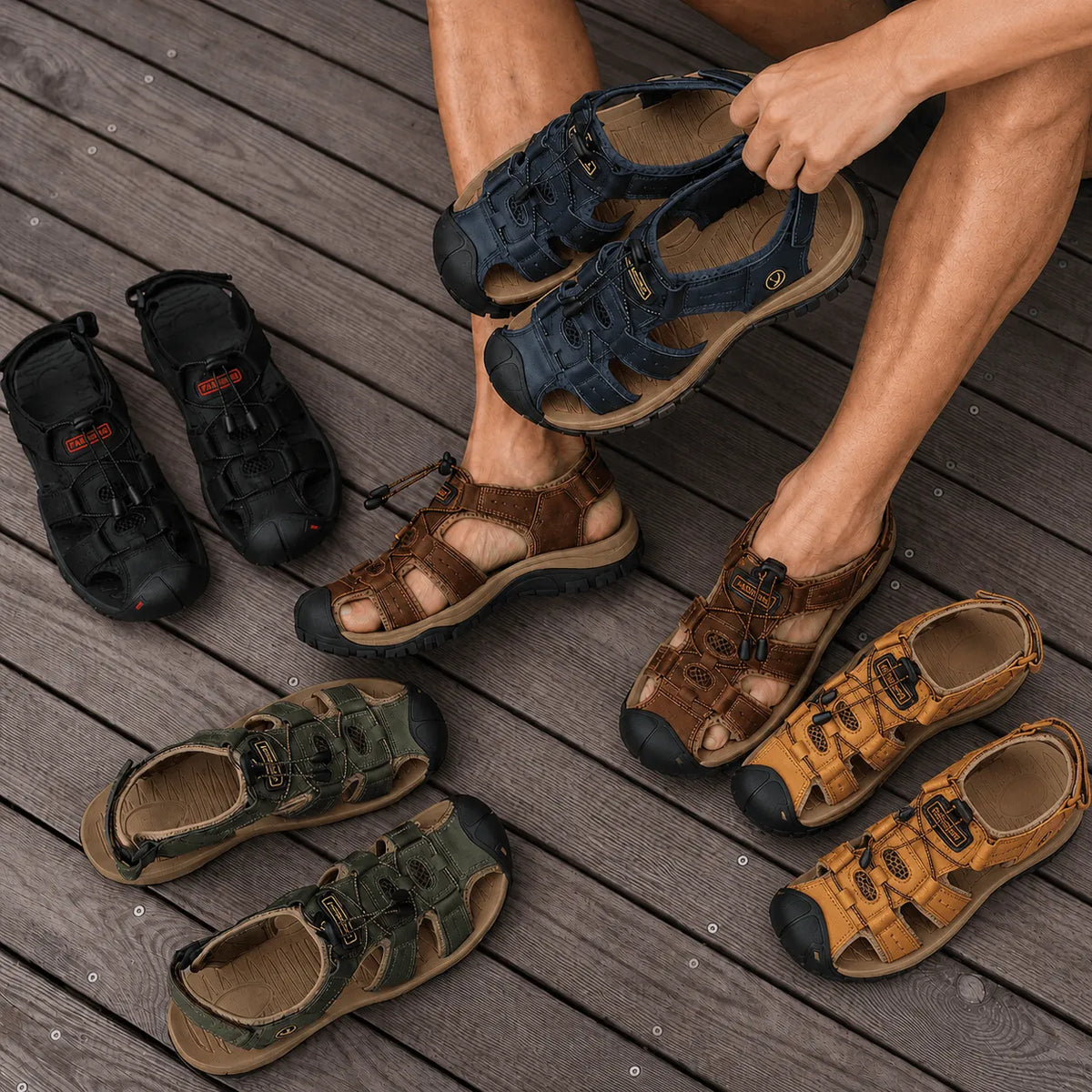 ErgoStride™ • Sandales de confort tout-terrain pour hommes