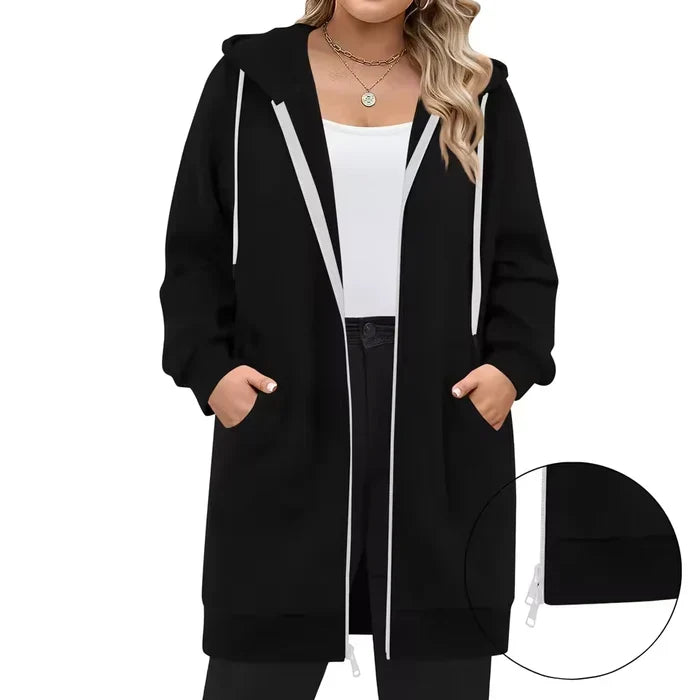 SoftHood™ - Long manteau à capuche pour femme, chaud et confortable