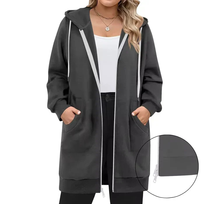 SoftHood™ - Long manteau à capuche pour femme, chaud et confortable