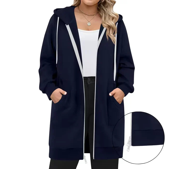 SoftHood™ - Long manteau à capuche pour femme, chaud et confortable