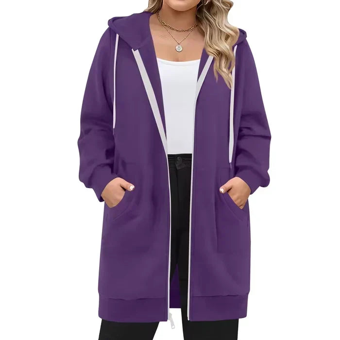 SoftHood™ - Long manteau à capuche pour femme, chaud et confortable
